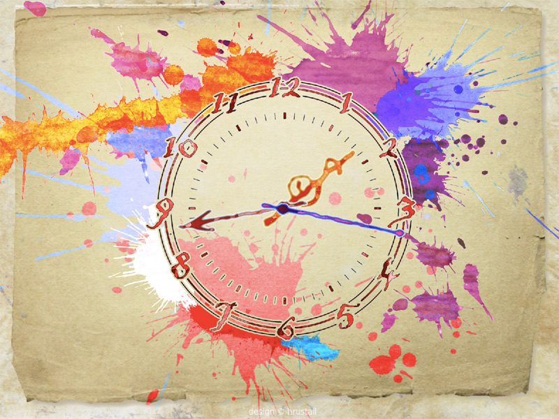 Water Color Clock ScreenSaver