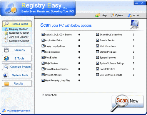 Registry Easy修理注册表